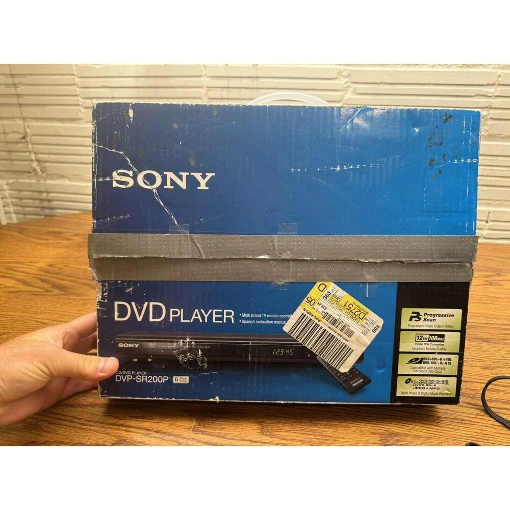 Sony CD/DVD/DVD+RW/+R/+R DL/-RW/-R/-R‎ DL/JPEG/MP3; REMOTE, DVP-SR200P, TESTED